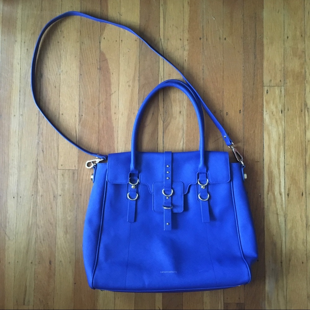 Hayden Harnett Electric Blue Leather Satchel